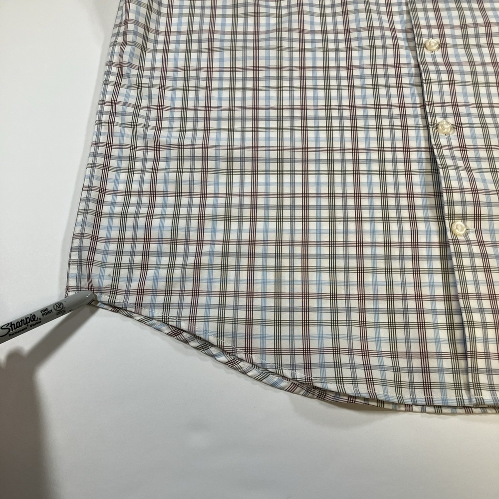 Peter Millar Summer Comfort Shirt L Blue Red Tattersall Check Plaid Button Down - Picture 6 of 16